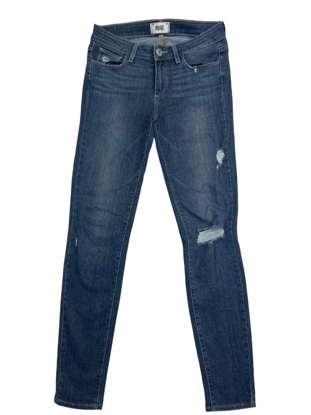 PAIGE Verdugo Ultra Skinny Jeans Women's 27 Medium Wash Blue Denim Distressed